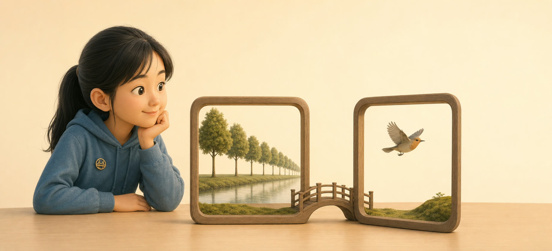 Minh họa Cây cầu giữa ngôn ngữ và cách tư duy