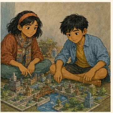 Minh họa 3. Thế giới trong màn hình từ góc nhìn của Ben